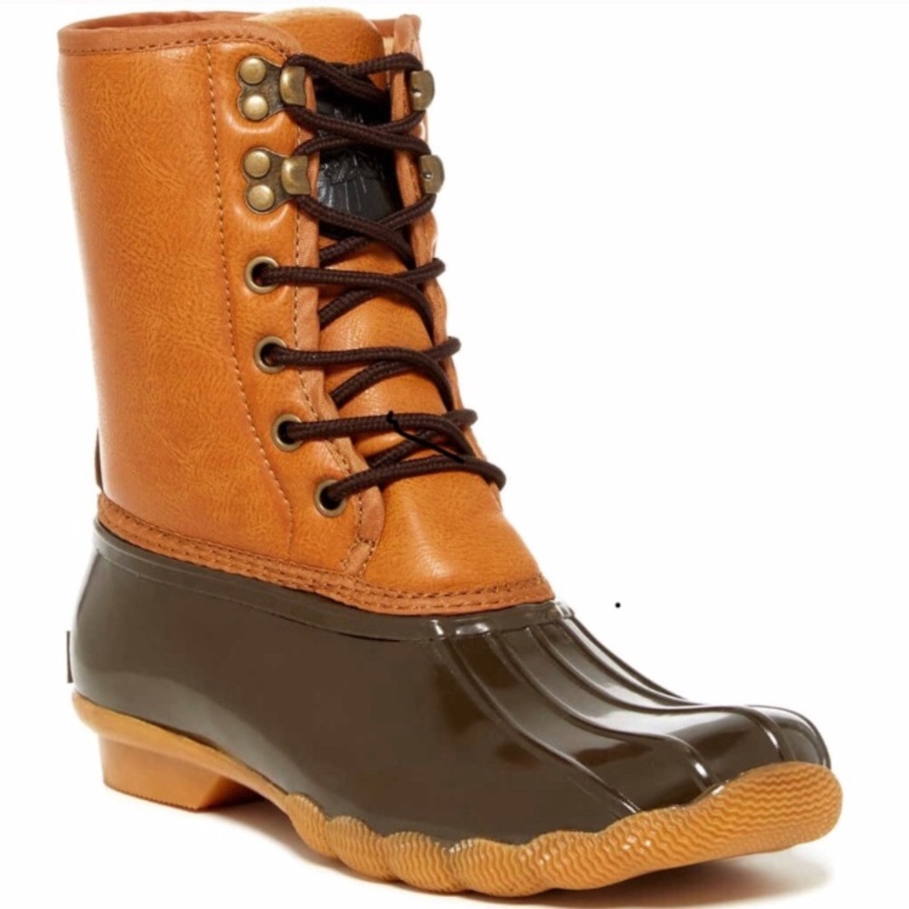 Daisy Fleeced-lined leather boot (tan/brwn) - Picture 1 of 3